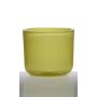 Kerzenhalter NICK aus Glas, gelb-grün, 11cm, Ø12,5cm