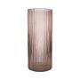 Moderne Glasvase SORCHA mit Rillen, zartrosa-klar, 30cm, Ø12,5cm