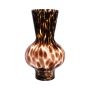 Kugelige Glasvase RUSSELL, Leopardenmuster, braun-klar, 30cm, Ø18cm