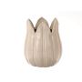 Blumentopf TULPA in Tulpenkopf-Form, Keramik, creme, 23cm, Ø19cm