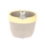 Blumentopf BONCHI mit Hasenkopf, Keramik, Osterdeko, grau-gelb, 11,5cm, Ø11cm