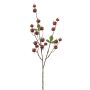 Künstlicher Zweig Kartoffelrose BREVON mit Hagebutten, rot, 80cm