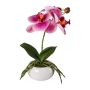 Künstliche Phalaenopsis Orchidee KASDA, Keramikschale, Wurzeln, pink, 27cm
