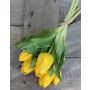 Dekoblumen Tulpen Strauß LEANA, gelb-grün, 30cm, Ø20cm