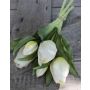 Dekoblumen Tulpen Strauß LEANA, weiß-grün, 30cm, Ø20cm