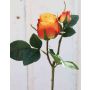 Samt Rose RENESMEE, gelb-rot, 45cm, Ø6cm