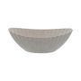 Ovale Deko Schale KENNYA mit Rillen, Kunststoff, braun, 36x16x14cm