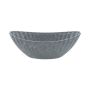 Ovale Deko Schale KENNYA mit Rillen, Kunststoff, grau, 36x16x14cm