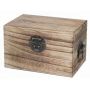 Vintage Holzschatulle ADEVA, Verschluss, Henkel, braun, 16x11x10cm