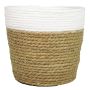 Korb Übertopf DOMINGA, weiß-beige, 13cm, Ø16cm