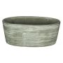 Ovale Keramik Orchideenschale ADELPHOS, Rillen, grau-braun, 33x15x15cm