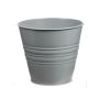 Runder Zinktopf MICOLATO mit Rillen, jadegrün, 12cm, Ø13,5cm