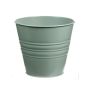 Runder Zinktopf MICOLATO mit Rillen, jadegrün, 13cm, Ø15,5cm