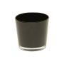 Maxi Teelichtglas ALENA, schwarz, 9cm, Ø10cm