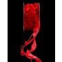 Geschenkband Perlenschnur CARESA aus Chiffon und Satin, rot, 5m, 20mm