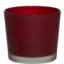 Glasübertopf ALENA FROST, rot matt, 12,5cm, Ø14,5cm