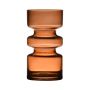 Ausgefallene Glas Vase TAMLIN, orange-braun-klar, 17cm, Ø9cm
