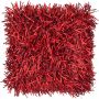 Sofa Kissen DAKIRA, rot, lange Fransen, 45x45cm