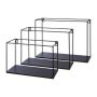 Industrial Metall Wandregal QUIANA, 3 Stück schwarz, 30x13x20cm, 34x13x25cm, 40x13x30cm