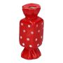 Eckige Einzelblumenvase Bonbon AMIEL aus Keramik, mit Punkten, rot-weiß, 6,5x6,5x15cm
