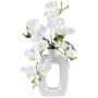 Textil Phalaenopsis Orchidee DRUKLON, Keramikvase, Wurzeln, weiß, 40cm