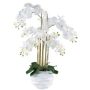 Textil Phalaenopsis Orchidee STONFER, Dekotopf weiß, weiß, Wurzeln, 90cm