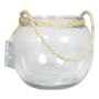 Kerzen Kugelvase DAVY aus Glas, mit Henkel, klar, 15cm, Ø18cm