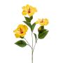 Kunstzweig Hibiskus AMADOU mit Blüten, gelb, 80cm