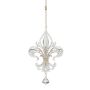 Deko Anhänger Heraldische Lilie AZARIEL aus Acryl, Glitzer, transparent-gold, 15cm