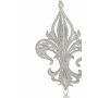 Acryl Tannenbaumanhänger Heraldische Lilie AZARIEL, Glitzer, silber, 15cm