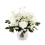 Künstlicher Rosenstrauß ELLI, Schleierkraut, creme-rosa, 35cm, Ø30cm