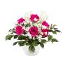 Künstlicher Rosenstrauß ELLI, Schleierkraut, pink, 35cm, Ø30cm