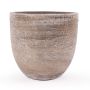 Keramik Pflanztopf KAMUNI, längsstreifen, braun, 17cm, Ø19cm