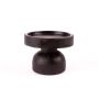 Kerzenhalter Stumpenkerze MIMARIS aus Holz, mit Fuß, schwarz, 9cm, Ø12cm