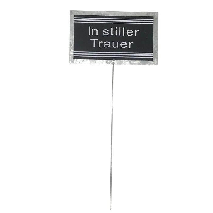 Grabschmuck Acryl Schwarz - Wetterfester Grabstecker 28cm - Friedhofsdekoration