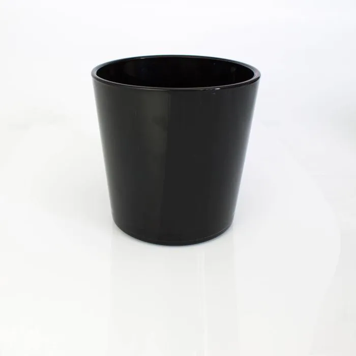 INNA-Glas Blumentopf Alena – Schwarz, 19 Cm Hoch, 7 Mm Stark, Für Kleine Bäumchen