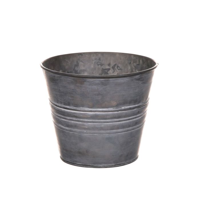 Runder Zinktopf MICOLATO Mit Rillen Grau 13cm 15 5cm runder-zinktopf-micolato-mit-rillen-grau-13cm-15-5cm