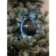 LED Weihnachtskugel LUVELIA, 5 Stück, glänzend schwarz, Ø8cm