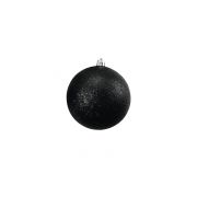 Weihnachtskugel ABELIA, 4 Stück, Glitzer, schwarz, Ø10cm