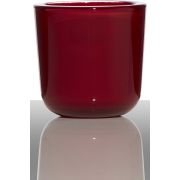 Teelichthalter NICK aus Glas, rot, 7,5cm, Ø7,5cm