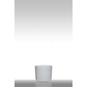 Kerzenhalter NICK aus Glas, weiß, 13cm, Ø14cm