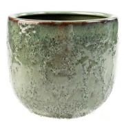 Übertopf NOREEN, Keramik, gesprenkelt, grün-grau-braun, 8cm, Ø8,5cm