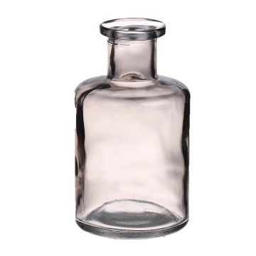 Flaschenvase BARTOLOMEA aus Glas, grau-klar, 11,8cm, Ø6,8cm