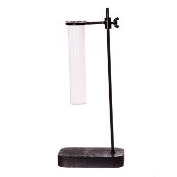 Dekoratives Laborglas AUDREY mit Ständer, klar-schwarz, 12x8x28cm