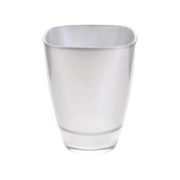 Eckige Vase YULE aus Glas, silber-metallic, 13,5x13,5x17cm