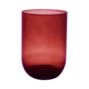 Glas Tisch Vase MARISA, rot-klar, 20cm, Ø14cm