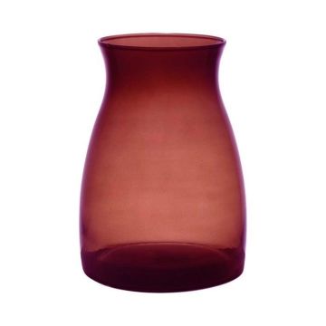 Glas Blumen Vase MAISIE, rot-klar, 20cm, Ø14cm