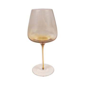 Weinglas EDELMIRA, orange-braun-klar, 23cm, Ø10cm