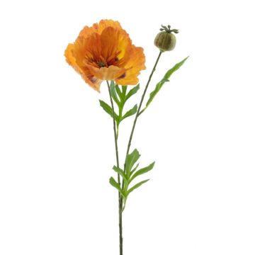Künstliche Mohnblume EDESSA, orange-gelb, 80cm