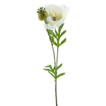 Künstliche Mohnblume EDESSA, weiß, 80cm, Ø11cm